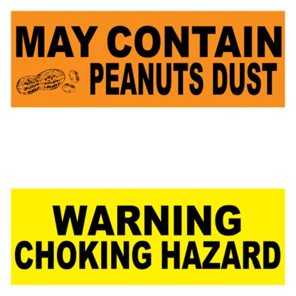 Warning Labels (Pack Of 15) - Gumball Machine Warehouse