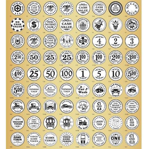 1 Side Stock Design / 1 Side Custom Design Token - Gumball Machine ...