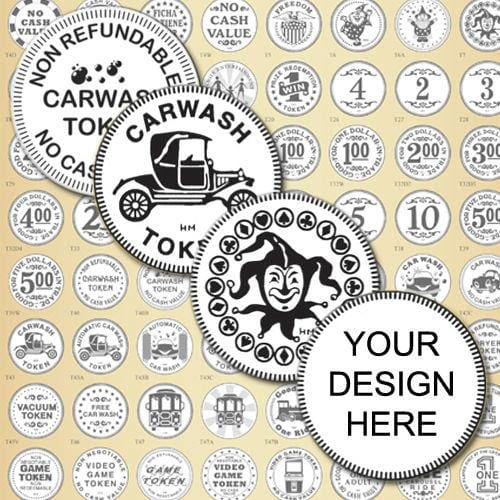 1 Side Stock Design / 1 Side Custom Design Token - Gumball Machine Warehouse