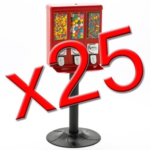 25 All Metal Triple Vending Machines - Gumball Machine Warehouse
