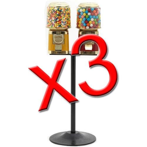 3 Double All Metal Gumball Machines - Gumball Machine Warehouse