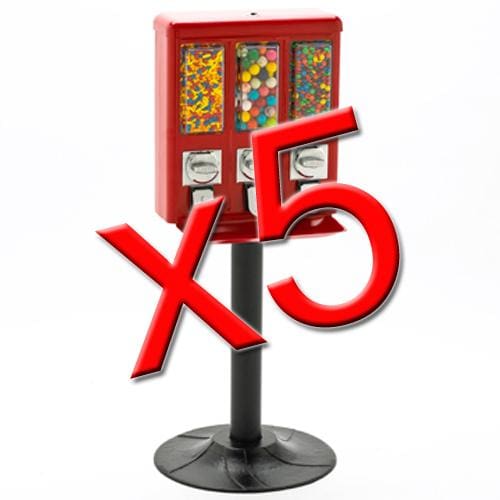 5 All Metal Triple Vending Machines - Gumball Machine Warehouse