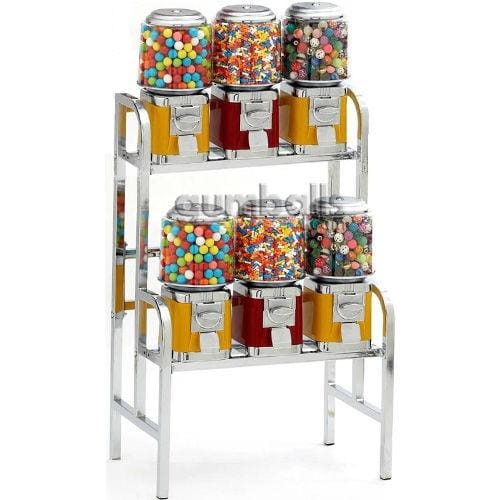 6-Unit Gumball & Bulk Candy Vending Rack - Gumball Machine Warehouse