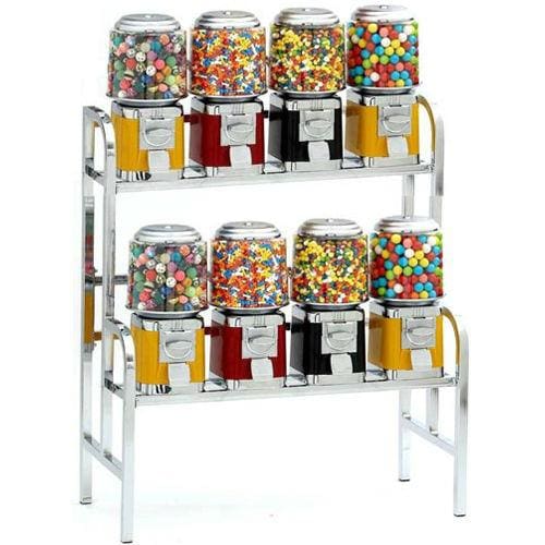8-Unit Gumball & Bulk Candy Vending Rack - Gumball Machine Warehouse
