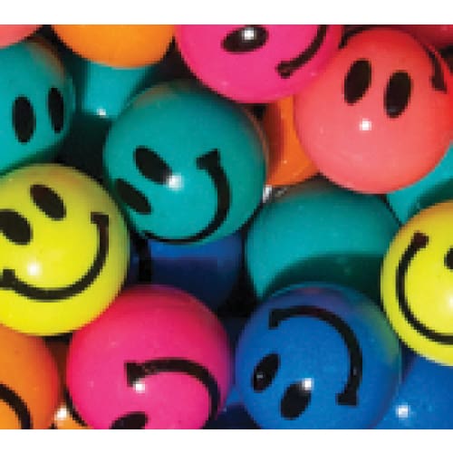 Happy Faces Bouncy Balls 32Mm - Gumball Machine Warehouse