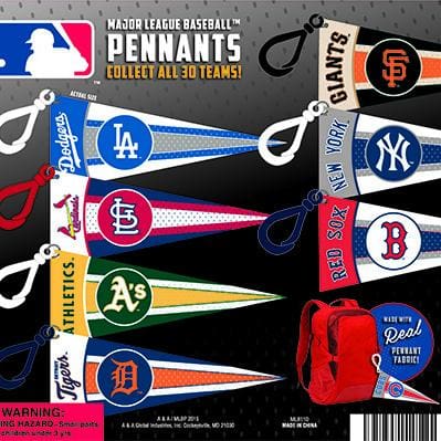 MLB Pennant Clips in 2 inch Toy Capsules