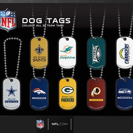 Nfl Football Dog Tags In 2 Inch Toy Capsules - Gumball Machine Warehouse