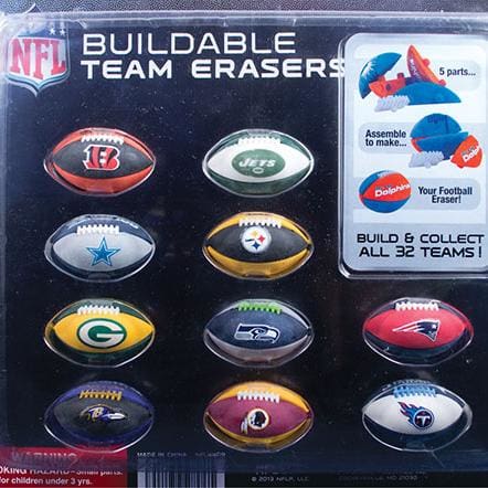 Nfl Football Puzzle Erasers In 2 Inch Toy Capsules - Gumball Machine Warehouse