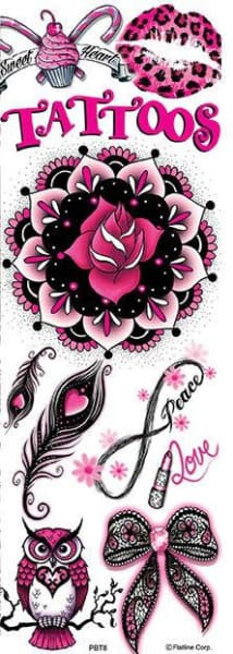 Pink And Black Sugar Tattoos 8 - Gumball Machine Warehouse