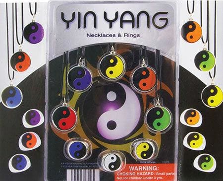 Yin Yang Necklaces And Rings In 2 Inch Capsules - Gumball Machine Warehouse